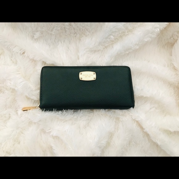 Michael Kors Handbags - Dark Green MICHAEL KORS zip around wallet
